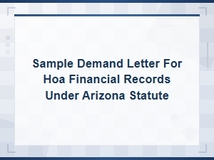 Sample Demand Letter for Arizona Hoa Financial Records