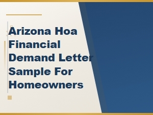 Arizona Hoa Financial Demand Letter Sample