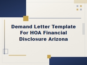 Arizona Hoa Financial Disclosure Demand Letter Template