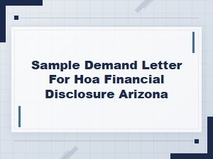 Arizona Hoa Financial Disclosure Demand Letter