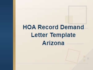Arizona Hoa Record Demand Letter Template Guide